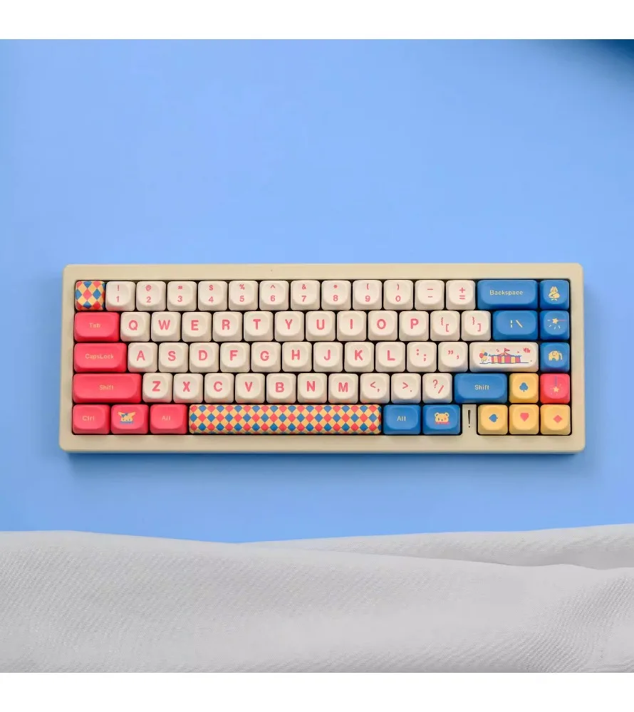 Sublimation process is suitable for a variety of mechanical keyboards keycaps 126 keys PBT material MOA height