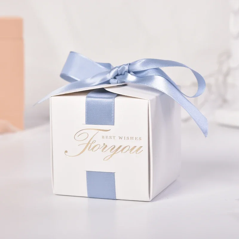 Upscale Wedding Favors Gift Box Chocolate Candy Boxes For Christening Baby Shower Birthday Party Decoration Supplies With Ribbon