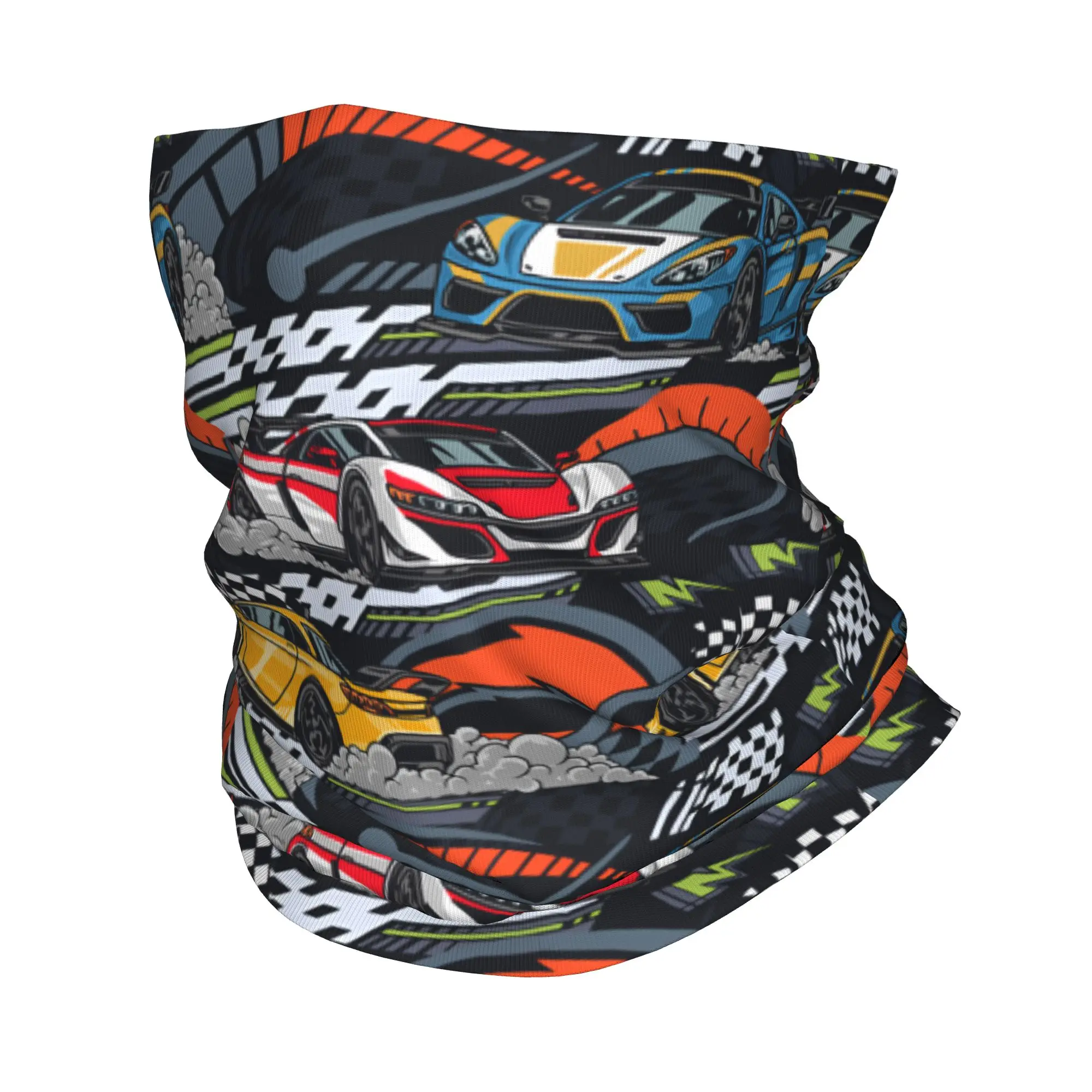 Custom Racing Speed Race Motion Rally Road Bandana Winter Neck Warmer Windproof Wrap Face Scarf for Ski Colorful Gaiter Headband