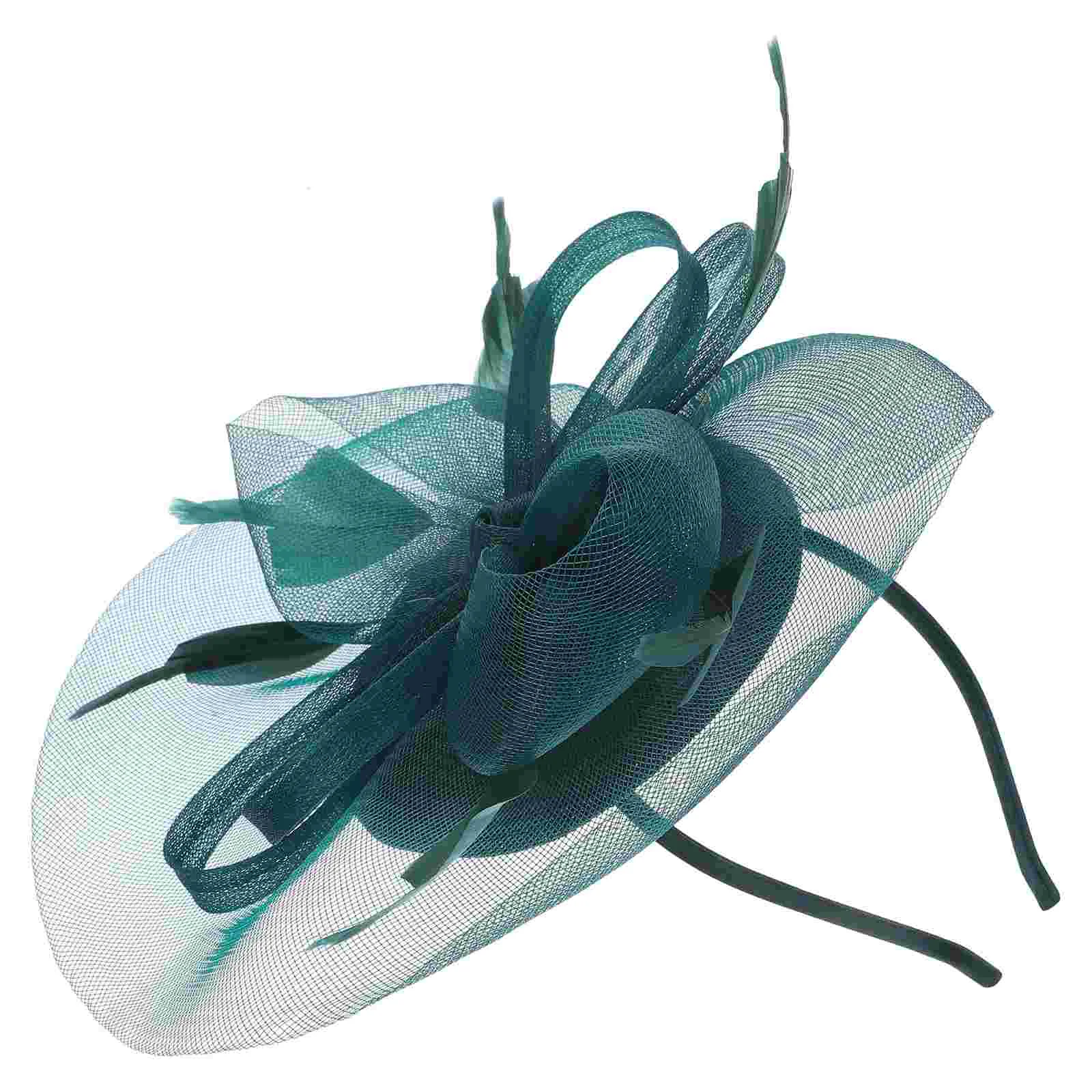 Sombreros de sombrilla para mujer, tocado de paja para fiesta de té, tocados pequeños y varios, accesorios para el cabello de malla, diadema de boda para mujer