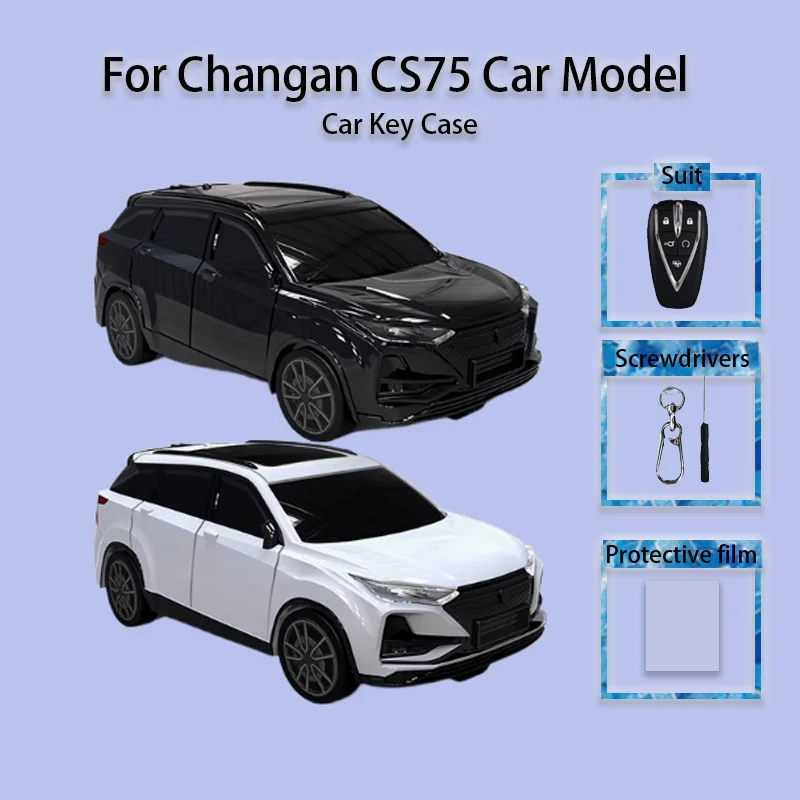 For Changan CS75 Key Case Cover Car Model Key Case Remote Control Key Fob Holder Chain Accessories Creative Buckle Surprise Gift