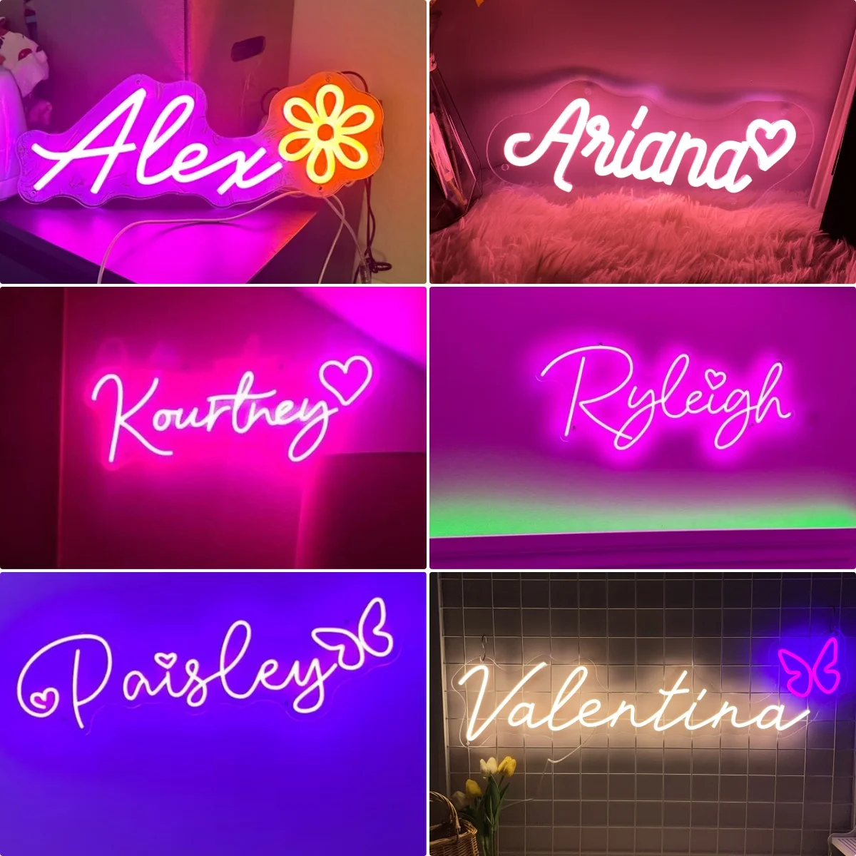 Letrero de neón personalizado, iluminación LED de neón personalizada, luz Led personalizada, decoración de nombre, letrero de boda, dormitorio,