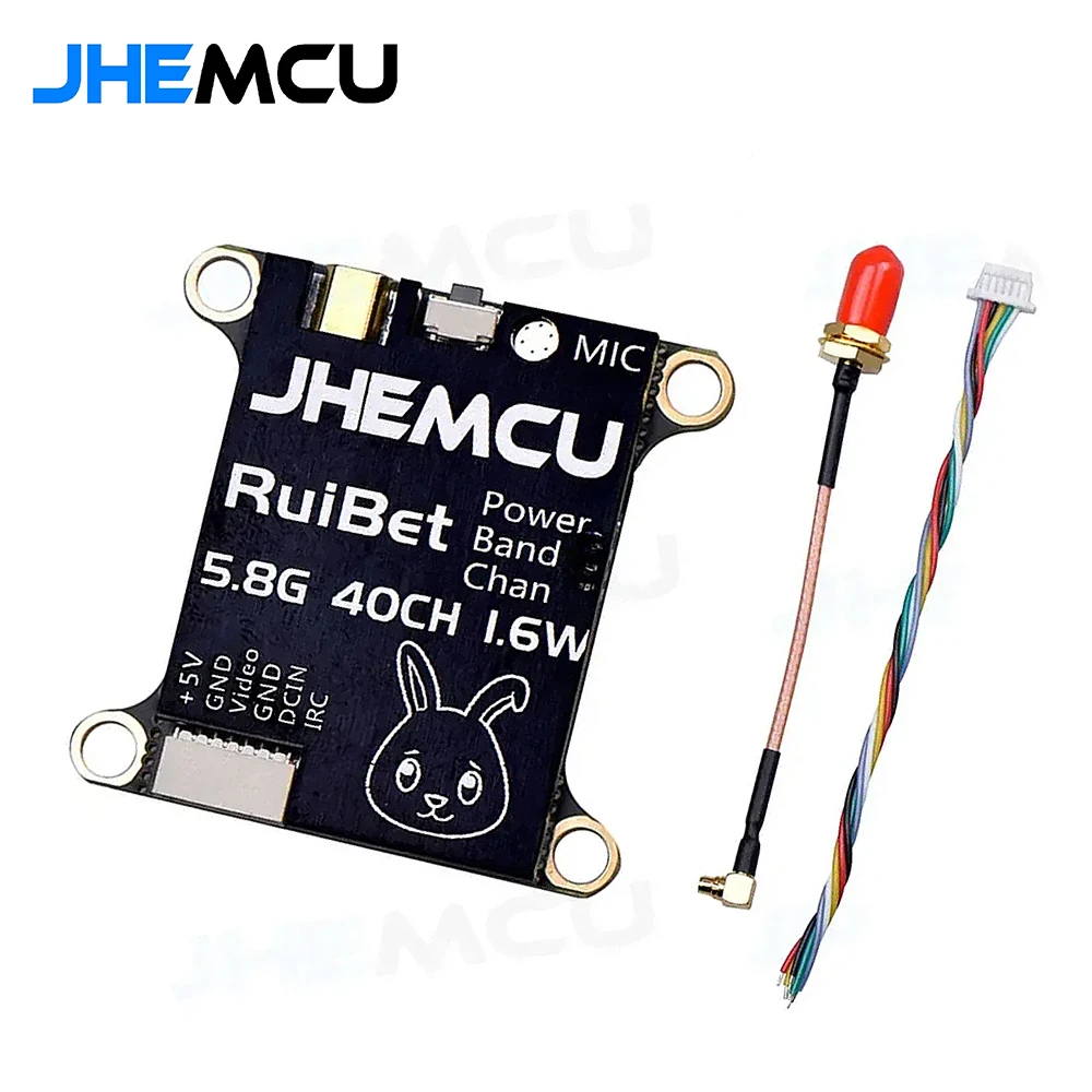 JHEMCU RuiBet Tran-3016W VTX 5.8GHZ 40CH PIT/25MW/200/400/800/1600MW commutabile VTX 2-6S 30.5 x30.5mm per FPV Racing Drone