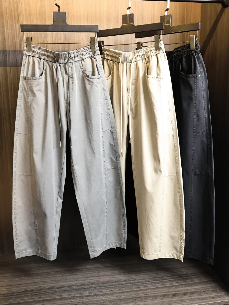 

Linen Blend Men's Slim Fit Straight Leg Casual Pants Breathable Soft Comfortable Spring Summer Thin Flexible Polyester Elasti...