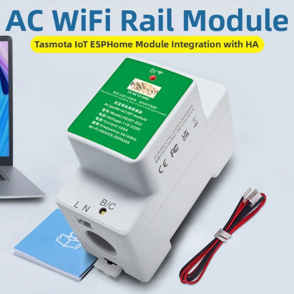 Single Phase AC Electric Energy Meter PZIOT E02 WiFi Module with Ampere and Voltage Monitoring Compatible with IoT