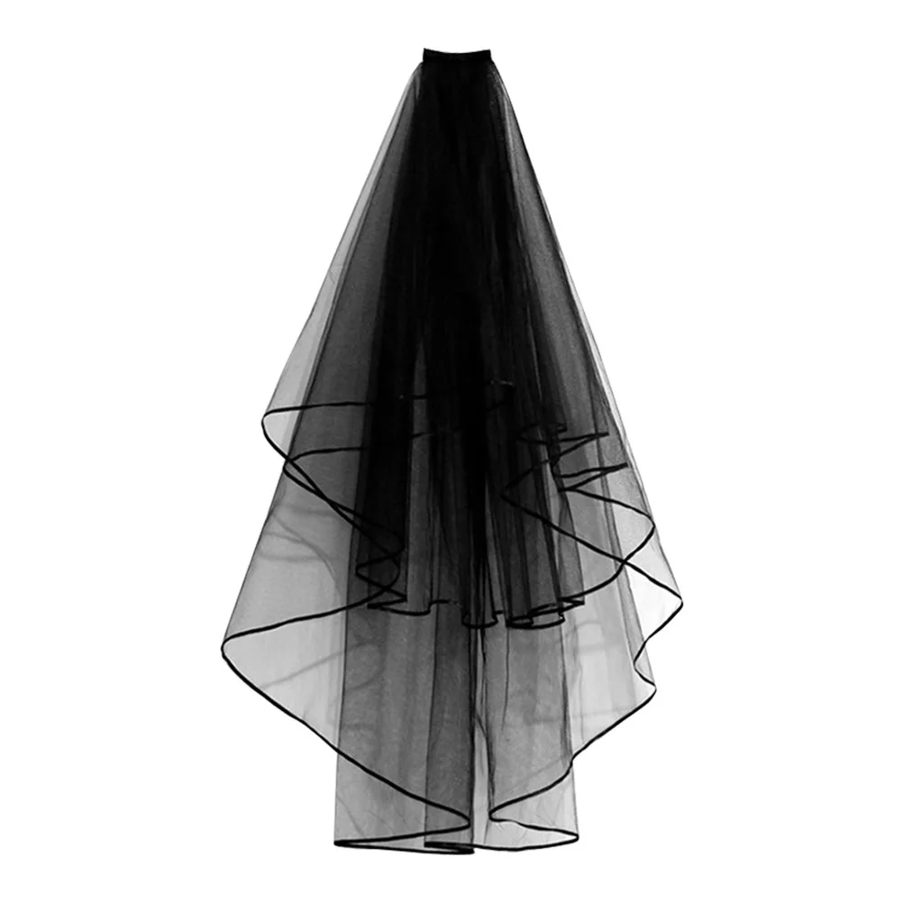 خمر الدانتيل الأسود الزفاف الحجاب الزفاف غزل طويل أنيق مانتيلا للعروس الزفاف المشاركة دش صور الدعائم