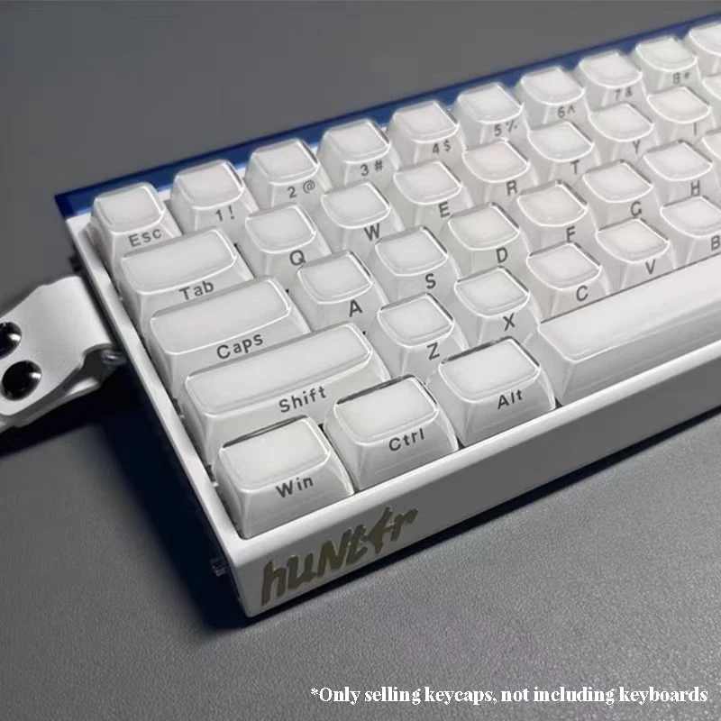 XVX Weiße Benutzerdefinierte Seitlich Bedruckte Tastenkappen Kristall-Jelly-Tastenkappen 113 Tasten OEM-Profil für Cherry MX Schalter Mechanische Tastatur