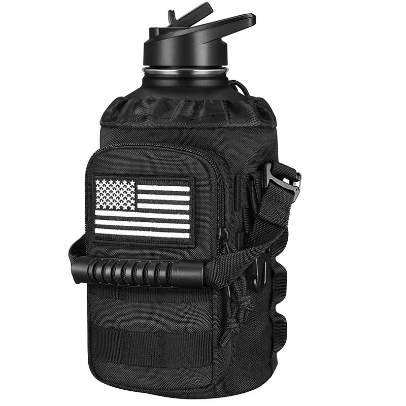 

CVLIFE 64 oz Insulated Water Bottle 2L Wide Mouth Stainless Steel Half Gallon Jug with Pouch Leak-Proof Lid Straw for Gym Outdoo