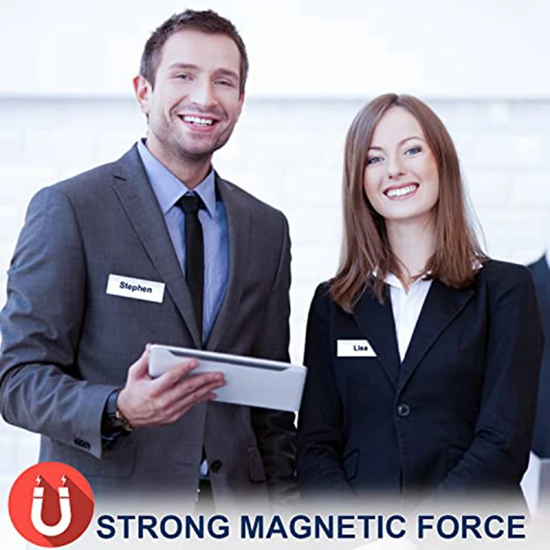 Kit di targhette magnetiche portabadge magnetici con 3 potenti magneti, targhetta con nome aziendale/Badge identificativo Set di 10