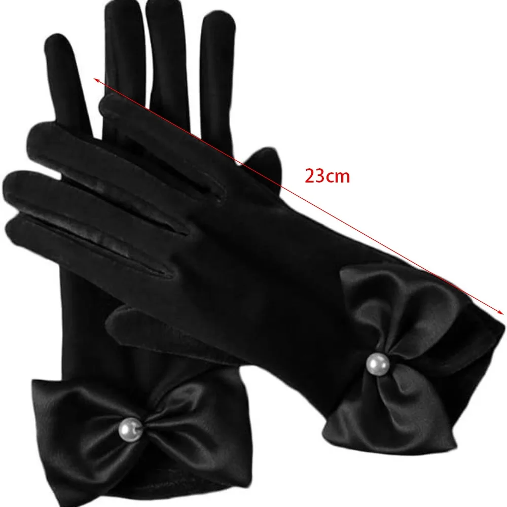 Novo vintage casamento luvas de noiva hepburn veludo vestido de noiva luvas bowknot vestido de festa fotográfico prop senhora