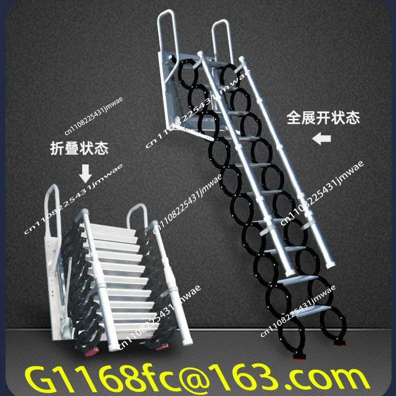 Wall Hanging Telescopic Outdoor Stairs Indoor Invisible Folding Loft Lift Duplex Thickened Villa Ladder