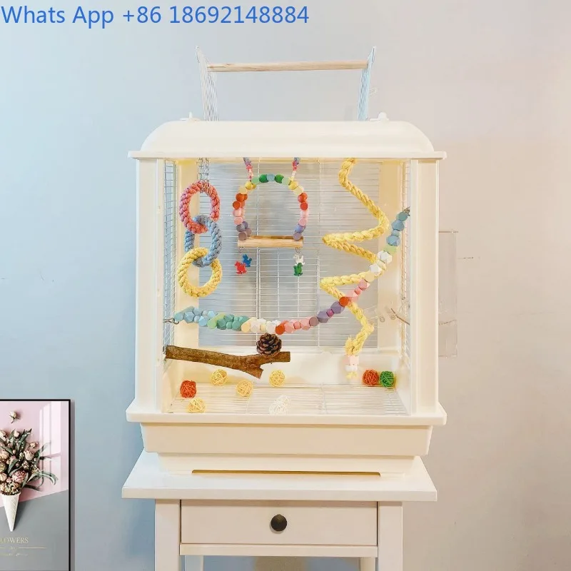 

Luxury Parrot Budgerigar Lovebird Cockatiel Special Ecological Transparent Acrylic Bird Cage Home Villa Bird Cage