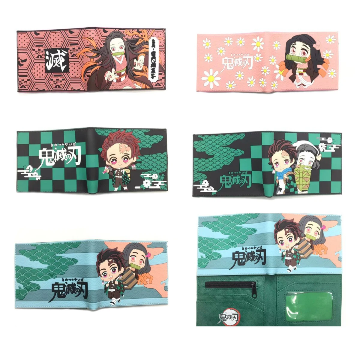 

Demon Slayer Anime figure Cartoon PU Wallet Creative Simple Foldable Nezuko Tanjirou Coin Purse Multifunctional Card Wallet Gift