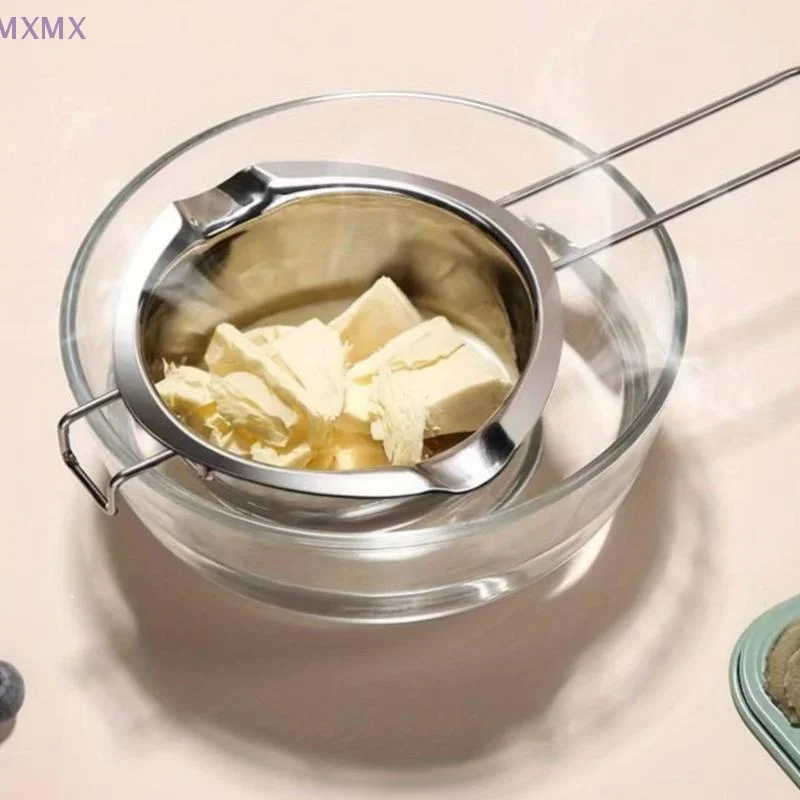 {MX} 480/680ML Stainless Steel Chocolate Melting Boiler Pot With Heat Resistant Handle For Candle Wax Melt DIY Candy Chocolate