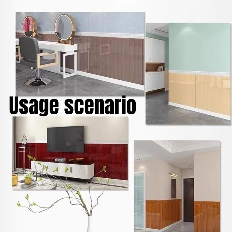 Glossy Surface Wood Grain Wallpaper Home Decoration Stripe Texture Self-adhesive Foam Wall Stickers Plates Renovation Covering