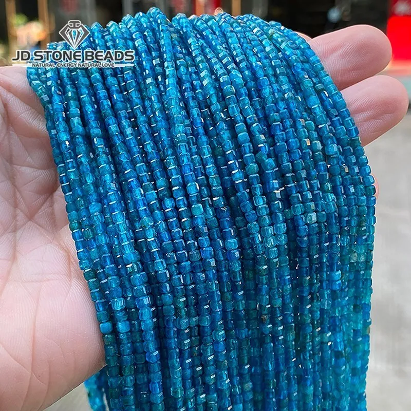 

Natural Apatite Stone 2mm Faceted Square Beads Loose Spacer Small Bead For Jewelry Making Handmade Bracelet Necklace Accessory