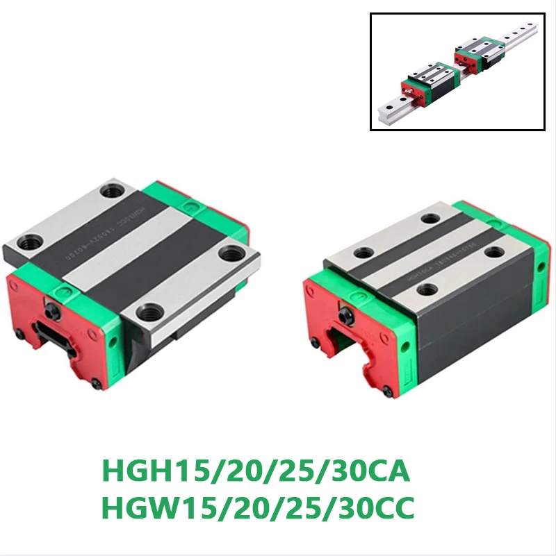 Flange Linear Rail Block Carriage HGH HGW Series Guide Slider for HGR15 HGR20 HGR25 HGR30 Linear Guide Rail CNC Machine Parts