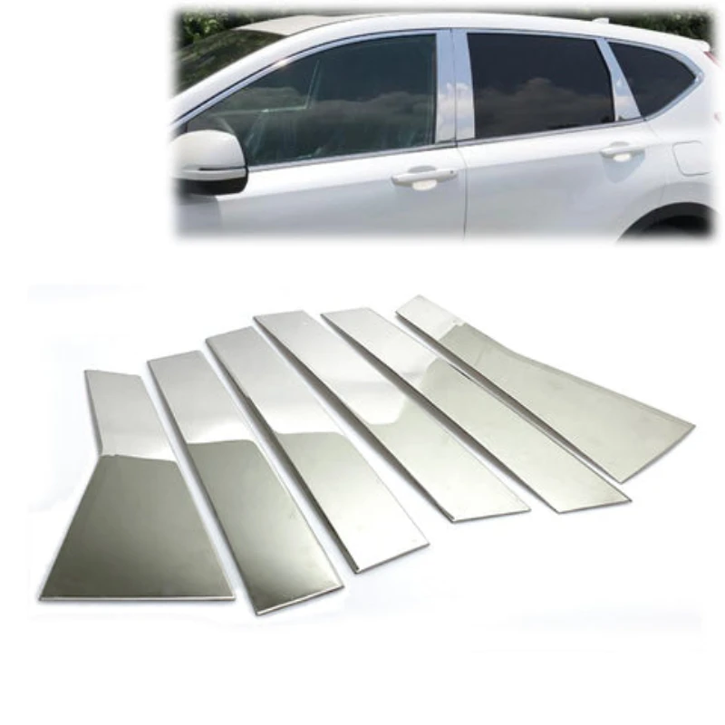 Chrom Fenster Säulen pfosten Verkleidung Abdeckung Tür Silber Außen zubehör Aufkleber Aufkleber fit für Honda Crv 2019 2022 2015-2018