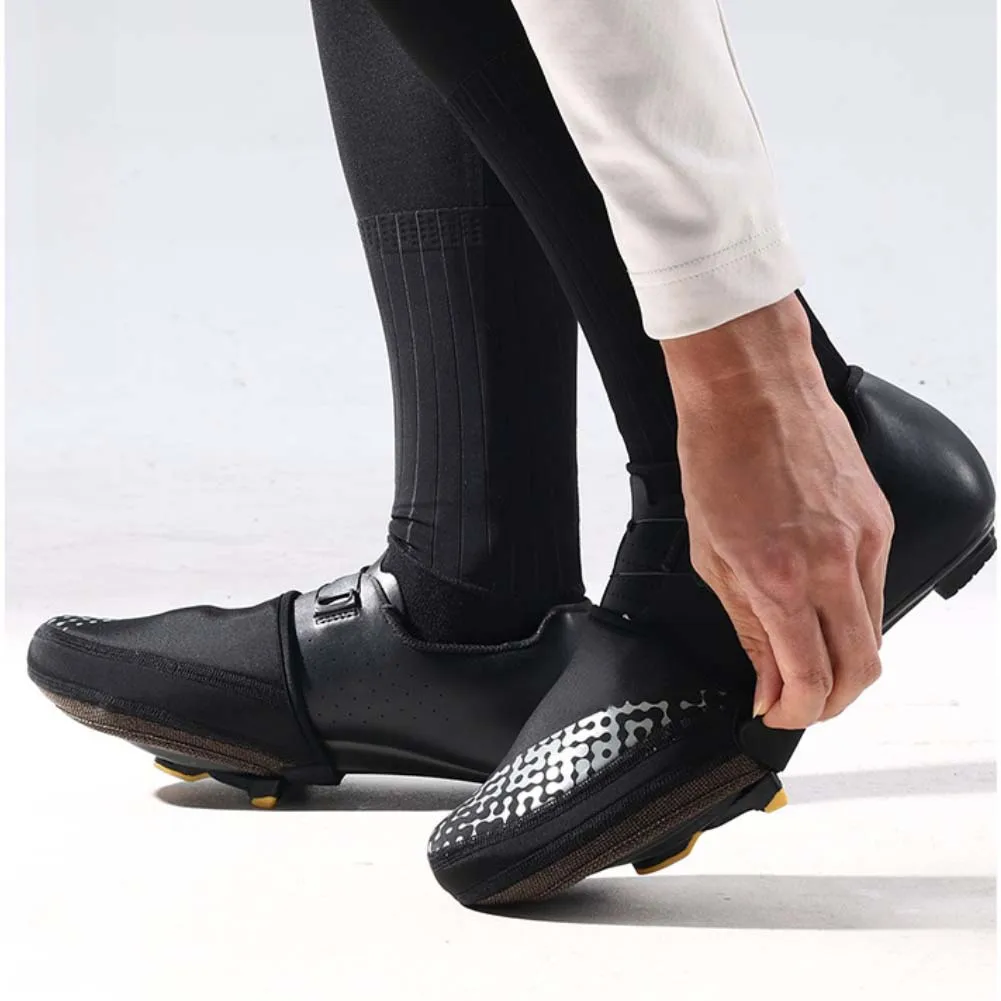 

Half Length Breathable Warm Bicycle Shoe Covers Lockable Strap Windproof for Road Mountain Biking and Cycling Training