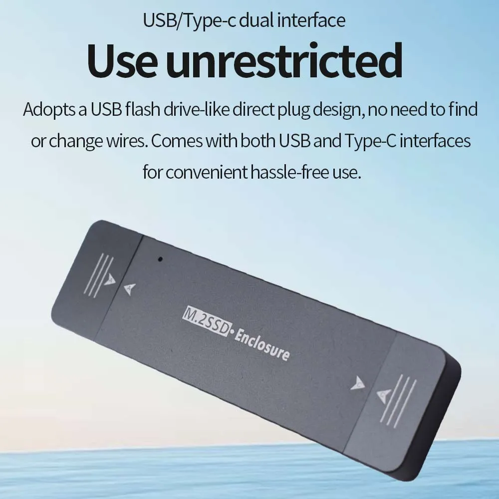 TISHRIC NVME Enclosure NGFF SSD Case for Hard Drive 1.8Inch External Case USB3.0 Type-C Ngff NVMe 2230/42 M2 SSD with for Laptop