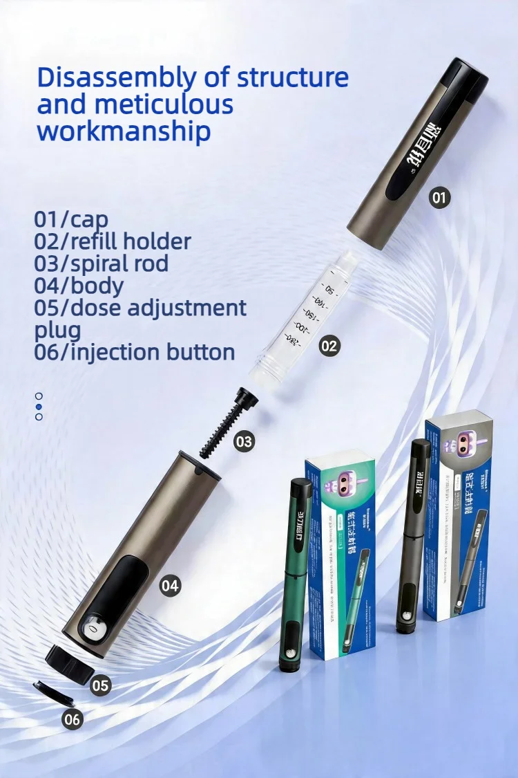Insulin-Pen Bidirektional Einstellbare Dosierung Tragbarer Injektionspen Passend für 3ml Kassettenkartusche für Diabetes-Pflege Schönheitsinjektionen S – Detail 4