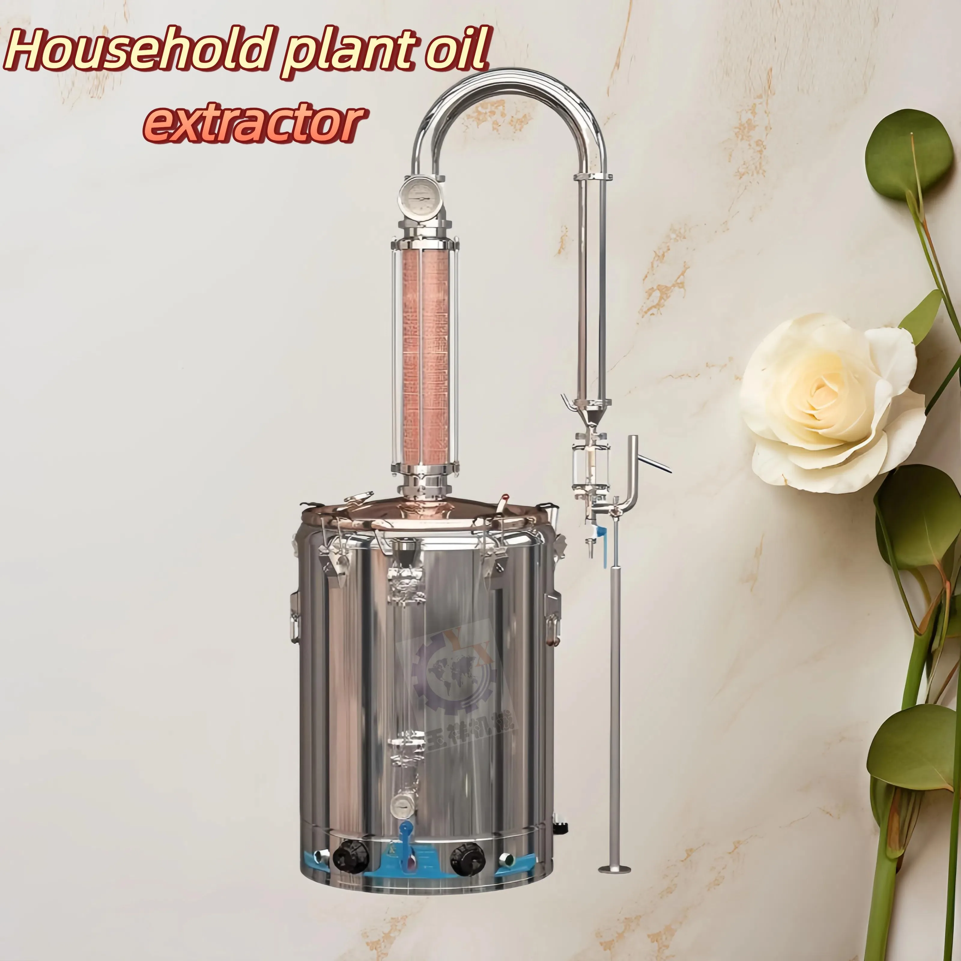 Electric Automatic Stainless Steel High Borosilicate Glass Essential Oil Extractor 15/25/33/50/70/98L Steam Distillation Machine