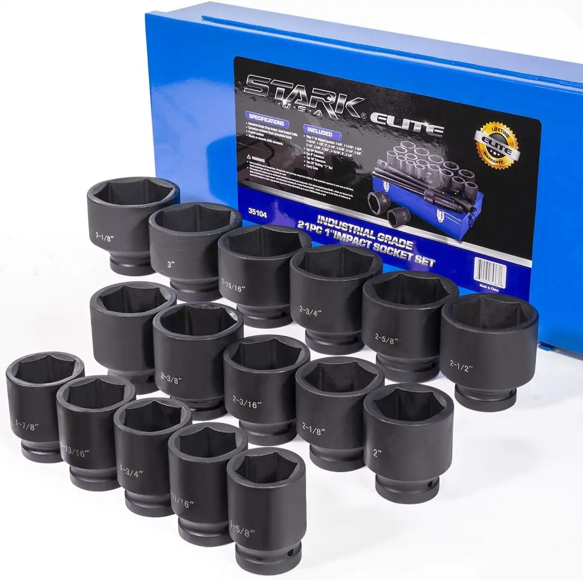 Stark Premium 21-Pieces SAE Jumbo Impact Socket Set 1