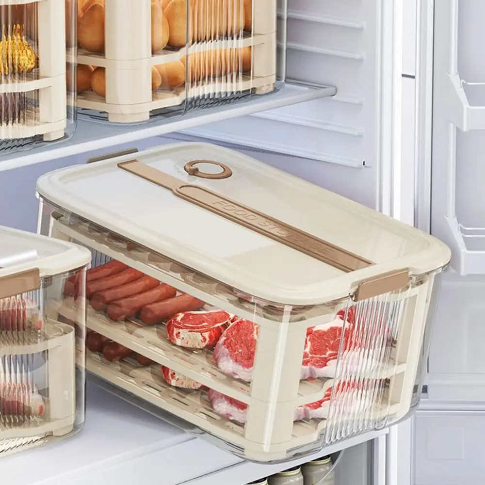 

Plastic Vegetable Fruit Storage Box Fresh-keeping Sealed Food Storage Container Large Capacity Handheld Meat Freezing Box