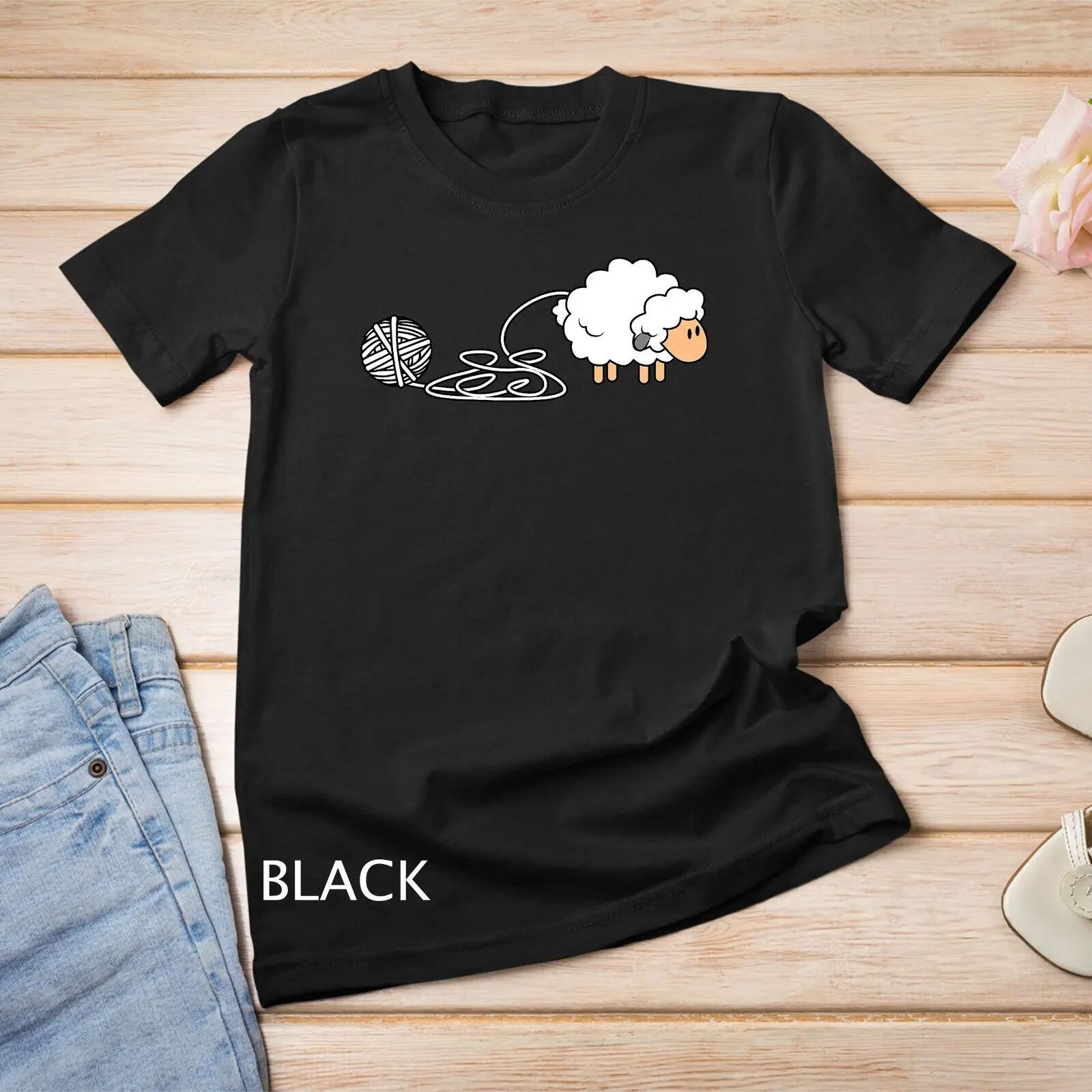 Knitting Crocheting Sheep Knitter Yarn Needle T-Shirt Unisex T-shirt