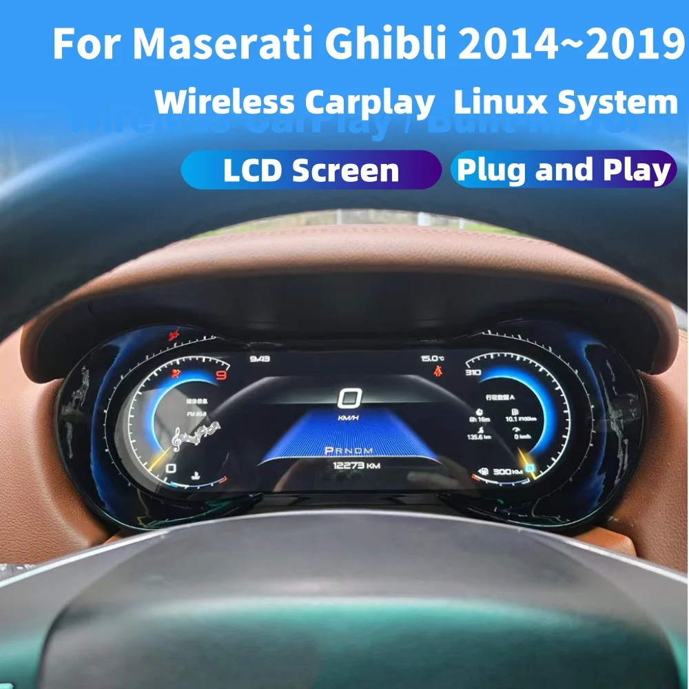 

For Maserati Ghibli 2014~2019 Carplay Virtual Cockpit Speed Meter LCD Cluster Instrument Panel Multimedia Player Dashboard