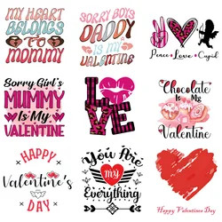 Valentines'day Patches for Clothes Heat Transfer Sticker DIY Apparel Sewing Supplies Dad Mom Valentine Iron on Transfers Patches