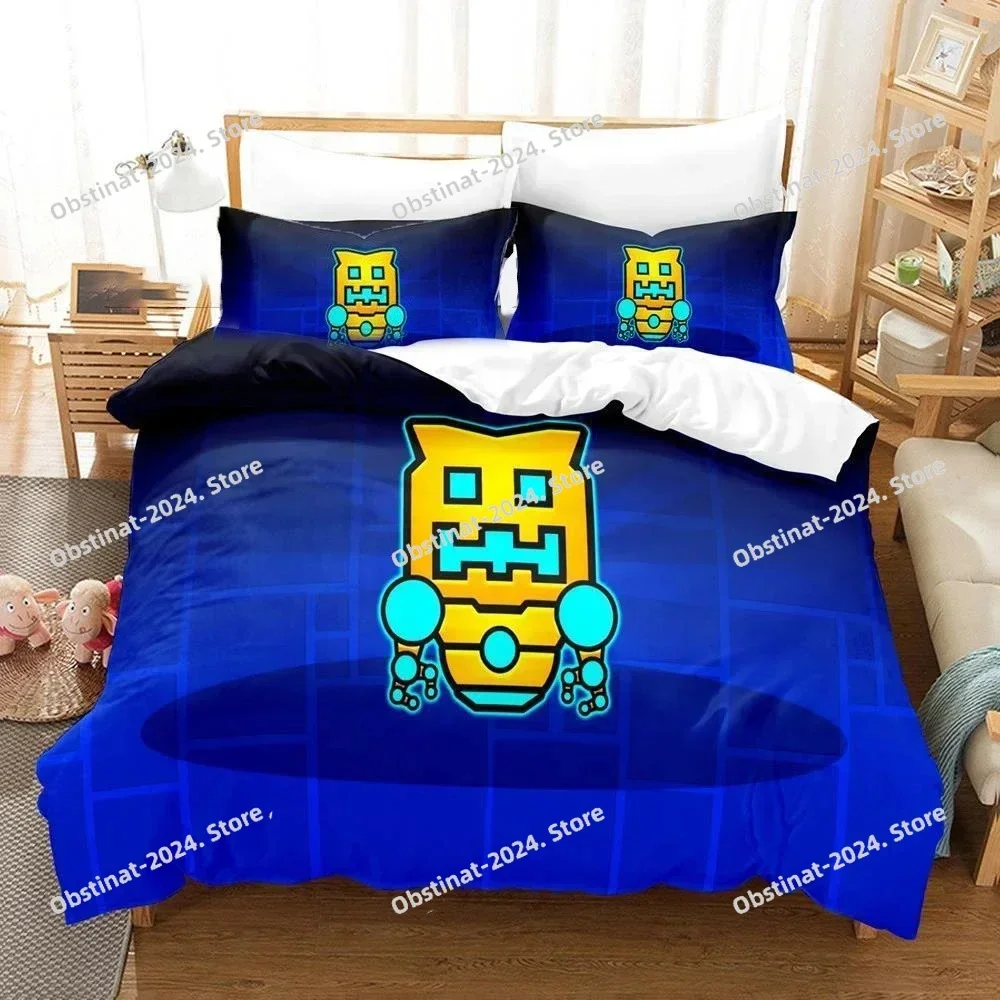 

Top 3D Geometry Dash Bedding Set Duvet Cover Full Queen King Size Pillowcase Bed Printed Bed Set Aldult Kid Bedroom Single Twin