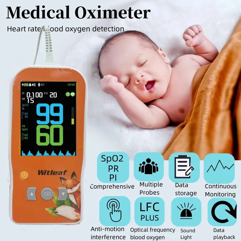 Witleaf Handheld Pulse Oximeter Professional Oximetro Pulso Neonatal Mother Kids Baby Pet Veterinary SPO2 PI PR Cardiac Monitor