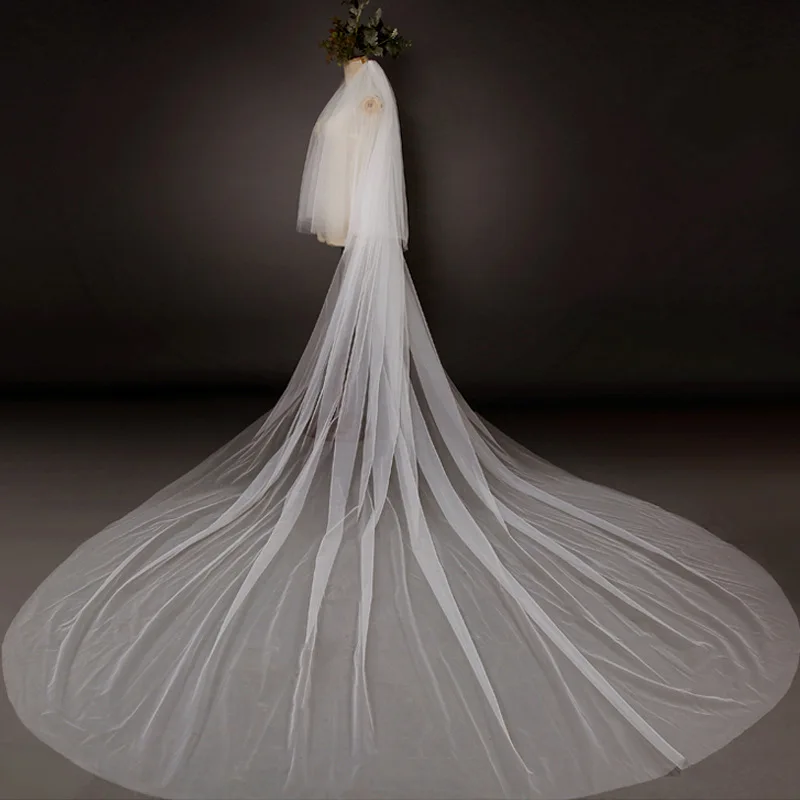 Two-Layer Bridal Veil with Extra-long Train 300*350cm Customized