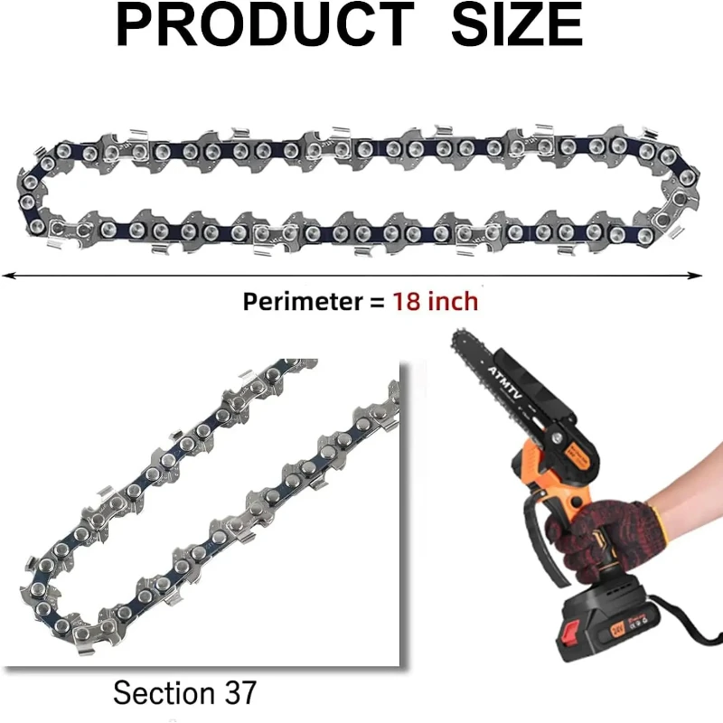 6 Inch Mini ElectricChainsaw Battery Chain Steel Replacement Chain  for Wood Cutting Power Tool Accessories Tool