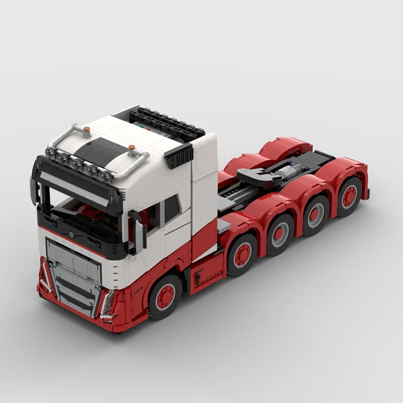 Klocki konstrukcyjne Urban Truck Moc Modular FH16 10X4 Traktor (Czerwony) Model DIY Zestaw do Składania Zabawka Prezent na Święta Urodziny