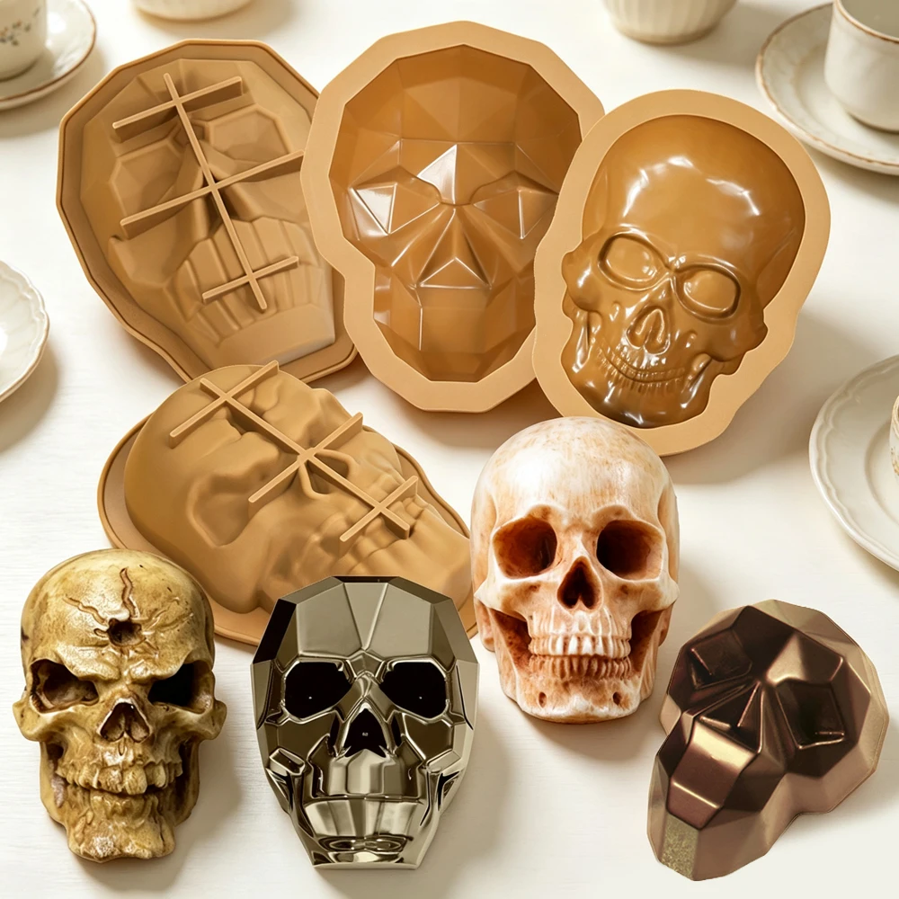 Halloween Skull Mask Design Silicone Baking Tools Food Grade Silicone Cake Mould Chocolate Cake Molds Dessert Bakeware