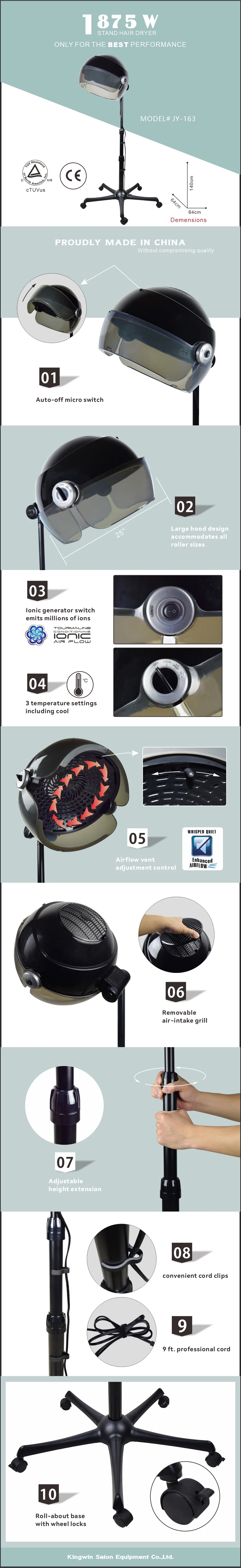 Kingwin-Support professionnel pour sèche-cheveux, capot