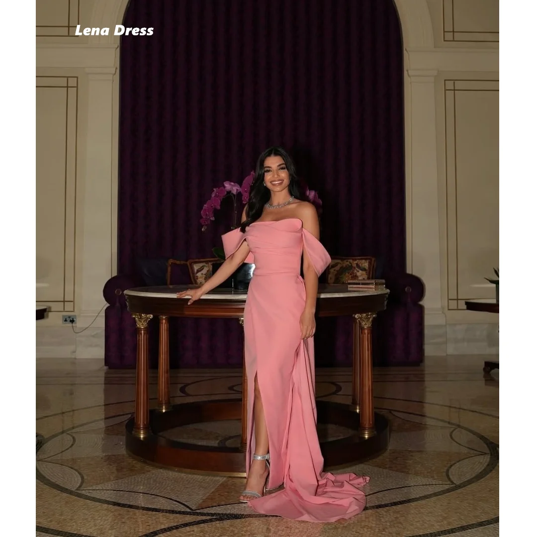 

Lena Off-shoulder Women's Prom Dress Luxury Women Evening Dress Mermaid Custom Made Pink Chiffon Tailor-made Dresses Ball Gowns