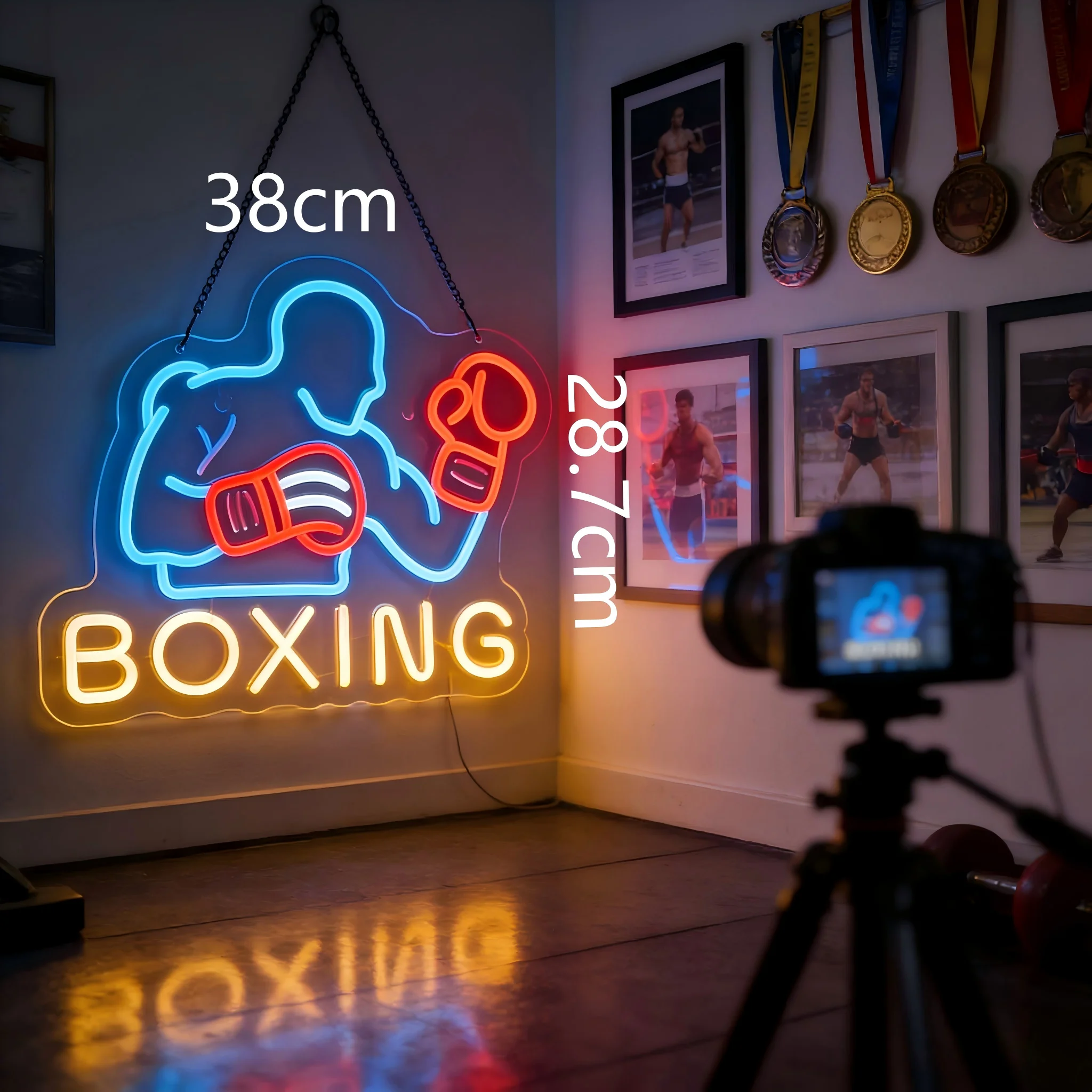  Boxing Neon Light Sign USB Dimmable LED Neon Sign for Boxing Gym Livingroom Club Bar Man Cave Party Gifts Wall Decoration
