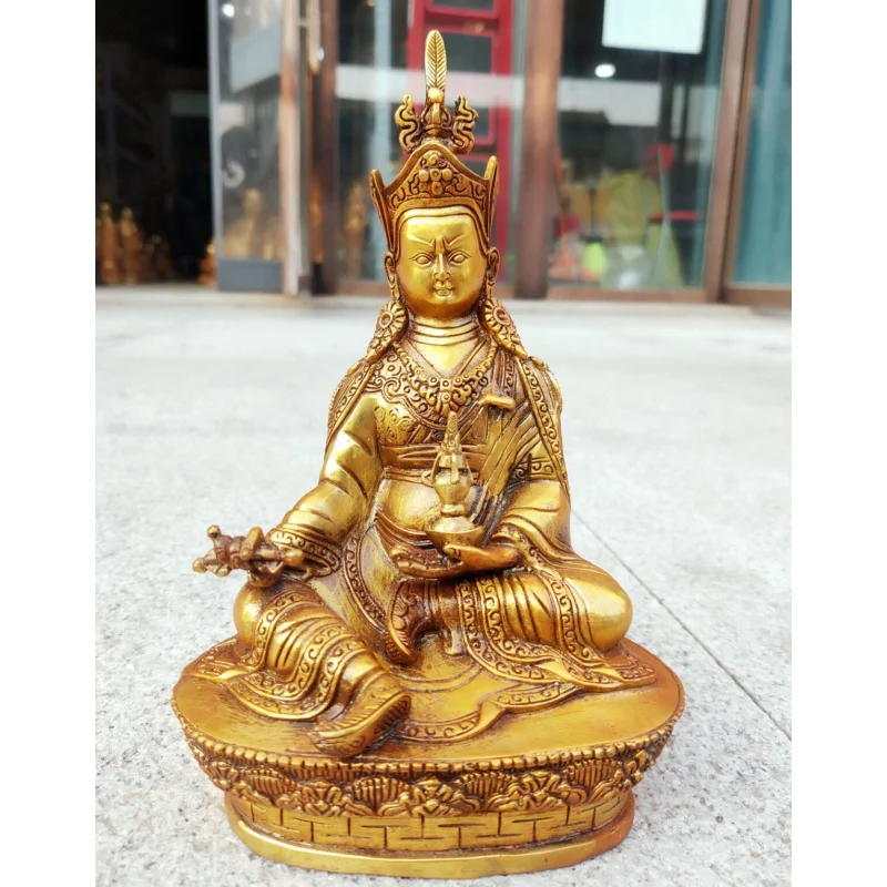 Imagem -03 - Bronze Gilt Guru Padmasambhava Buda Estátuas Estátua do Antigo Budismo Tibetano 82