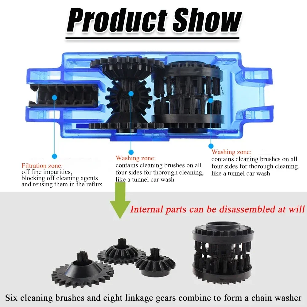 Chain Cleaner Cleaning Bicycle 3D Chain Brush Wash Tool Set Bike Protection Oil Bike Chain for Mountain Cycling Bike Accessories