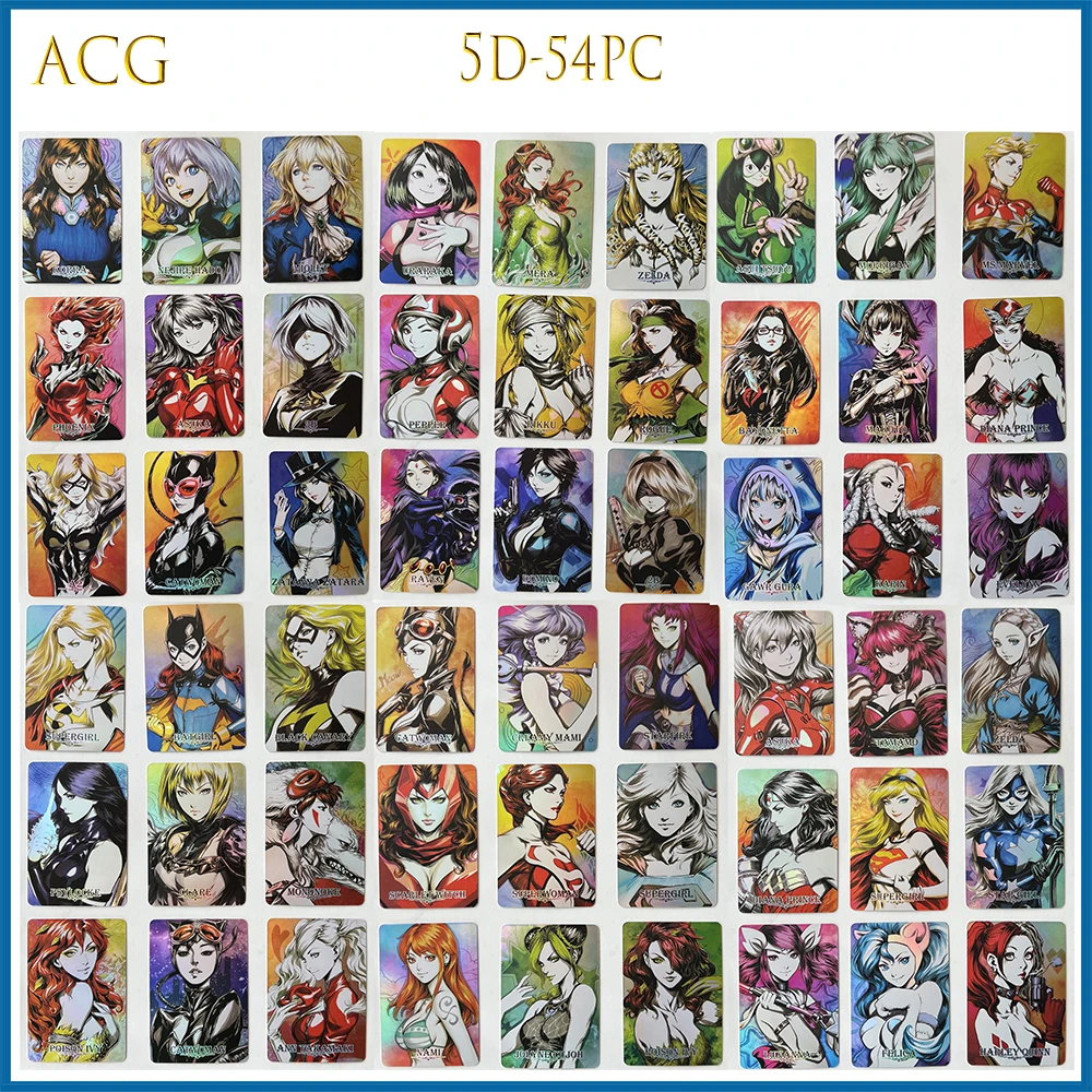 

54PC/Set Anime Goddess Story DIY ACG Colorful Premium Flash Cards Boys Game Toys Collectible Cards Christmas Birthday Gifts