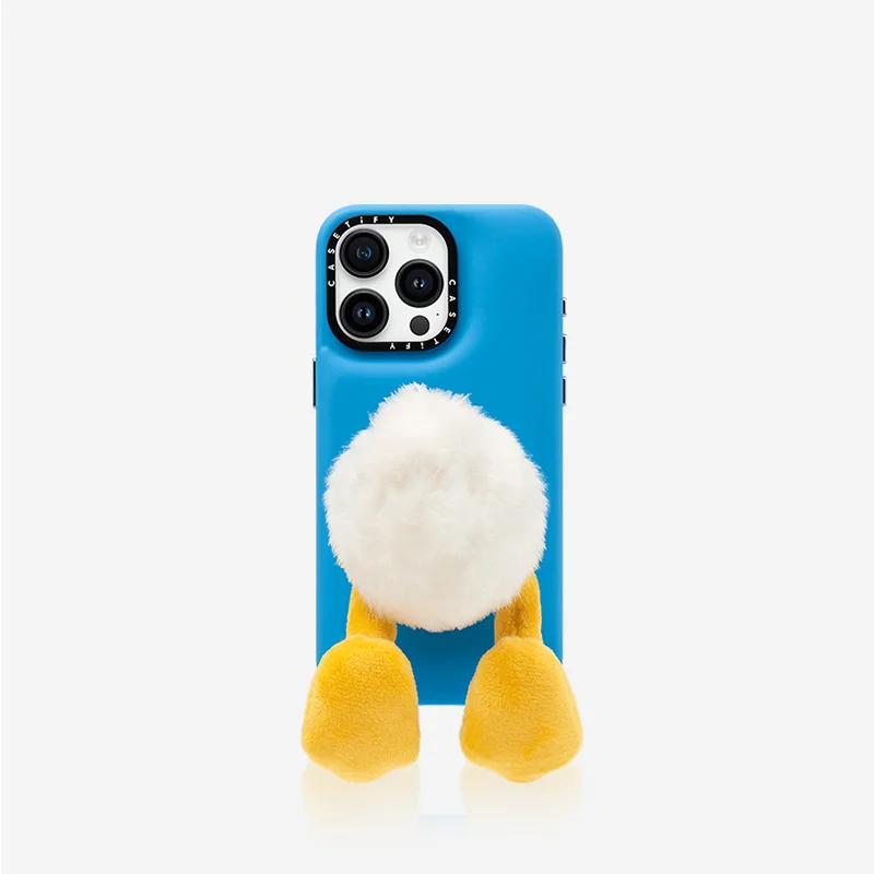 Disney Donald Duck Pluche Staart Kussen Telefoonhoesje Voor Iphone 15 Pro/15 Pro Max Small Cute Girl 'S Mobiele Telefoon Accessoires Geschenken