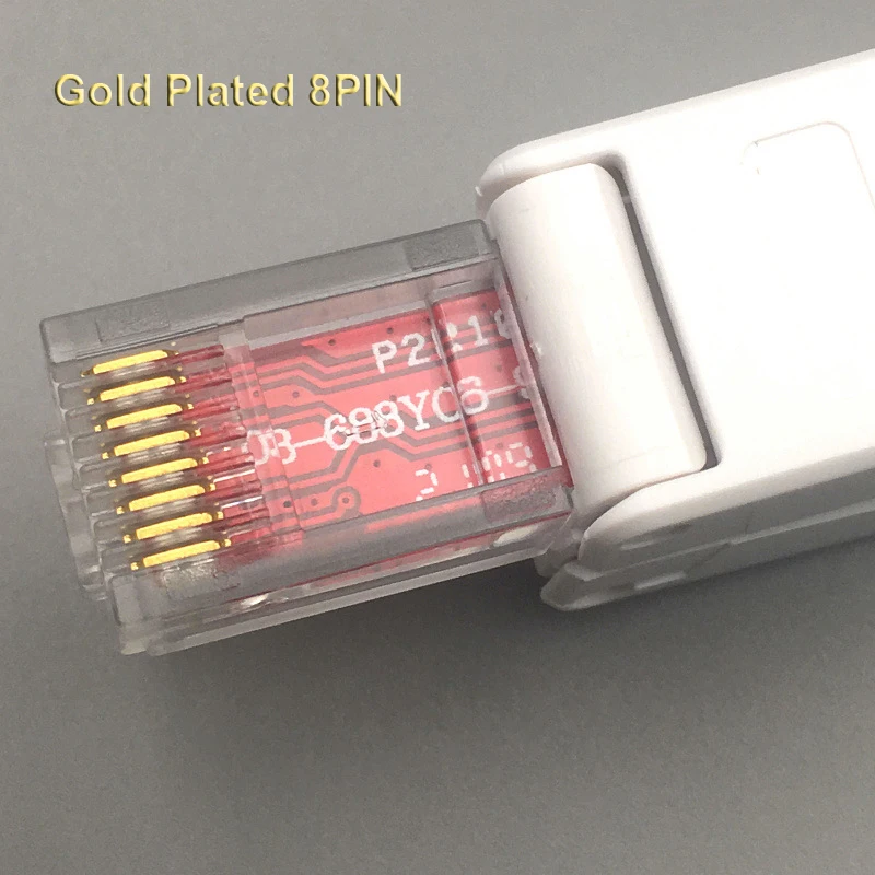 2 Buah Konektor Cat5E Cat6 RJ45 Modular Tanpa Alat Penekan Kawat Tanpa Pelindung Pelapisan Emas Kepala Kristal Jaringan Dapat Digunakan Kembali