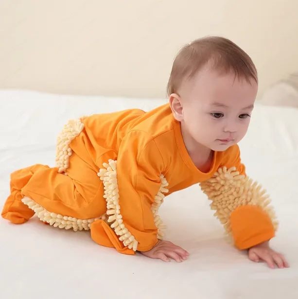 Baby mopping crawling clothes baby anti-dirty onesie crawling knee pads spring autumn winter long sleeves