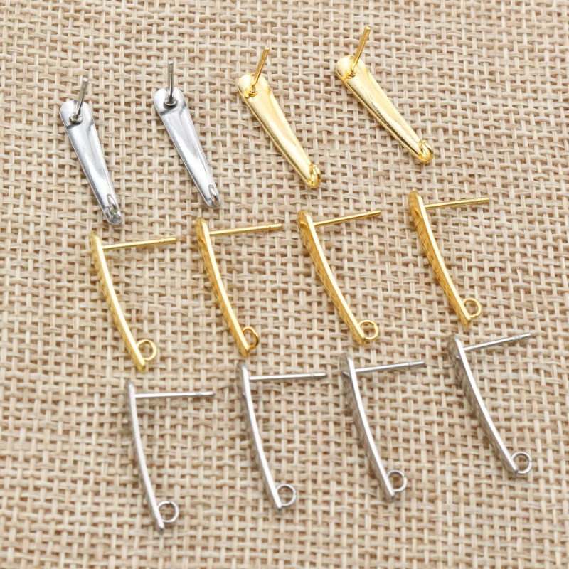 

15x12mm/20x13mm 20pcs/Lot 316 Stainless Steel Earring Studs Hooks Findings Earwire For Jewelry Supplies Accessories
