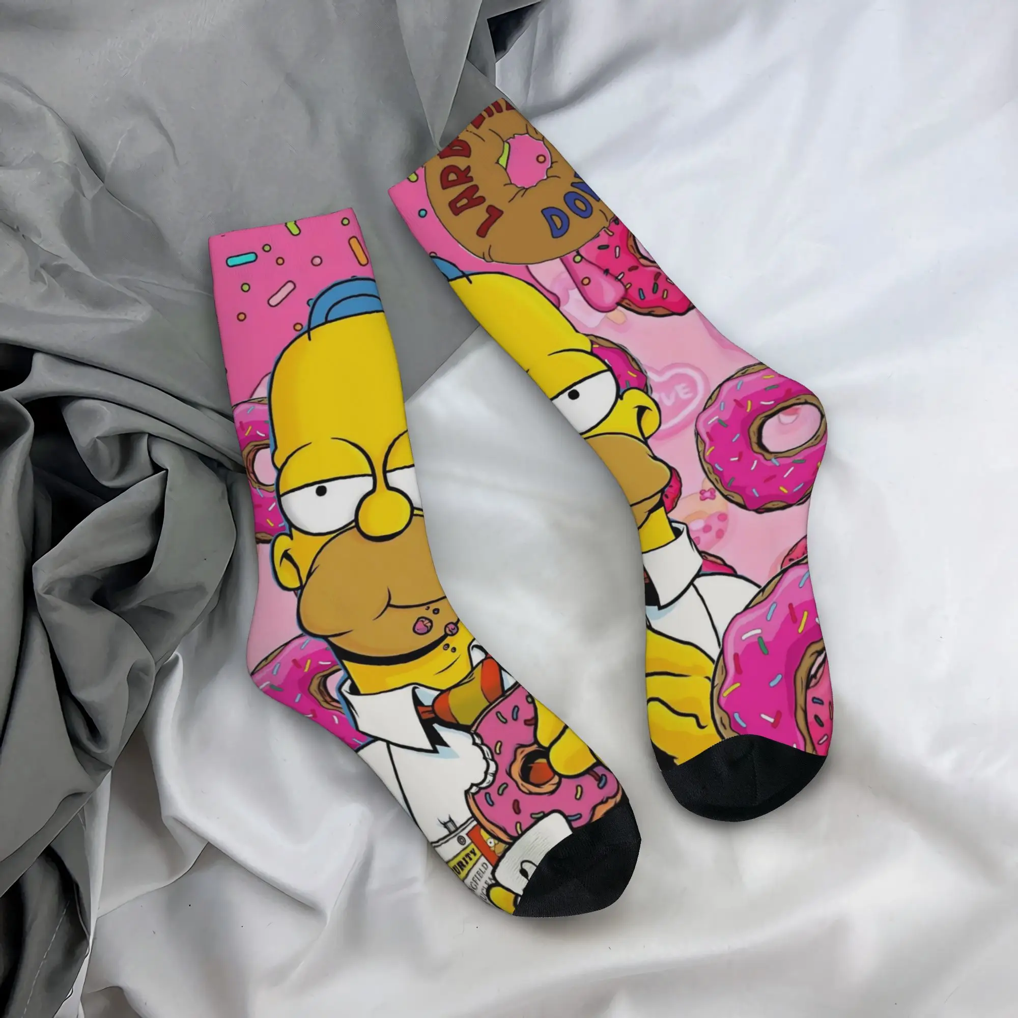Winter Warm Colorful Men's Women's Cartoon S-Simpsons Socks  Breathable Soccer Socks