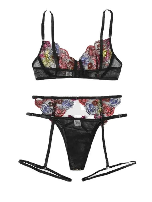 

Сексуальное женское белье 2021: комплект с вышивкой, прозрачный сетчатый бюстгальтер, эротическое белье, горячая новинка