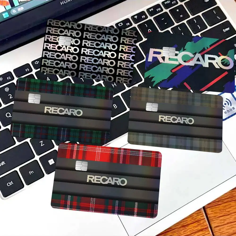 R-Recaro Logo Laser Flash Bank Card Stickers Fashion Aesthetic Design for Daily Decor